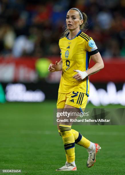 Kosovare Asllani of Sweden running during the UEFA Womens Nations League match between Spain and Sweden at La Rosaleda Stadium on December 5, 2023 in...