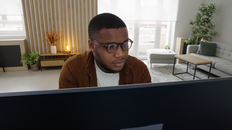 Man Computer Clips Man Looking At Computer Screen From Behind Videos and HD Footage ...