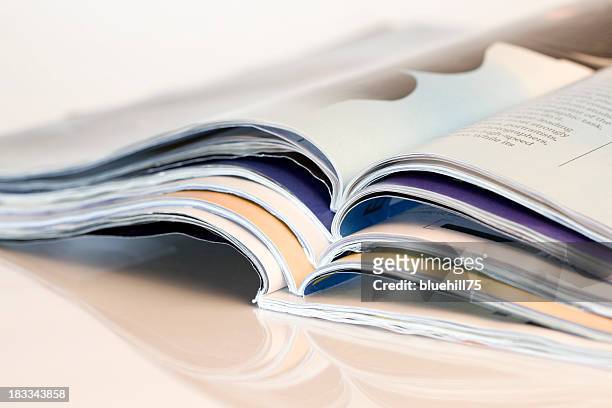 stack of magazines - article of furniture stock pictures, royalty-free photos & images