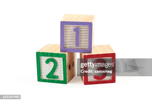 Children's wooden number blocks Children's wooden number blocks
