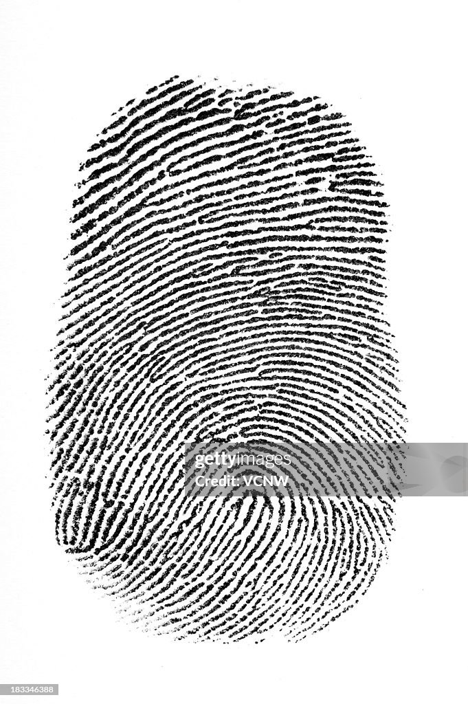 Black fingerprint with a white background