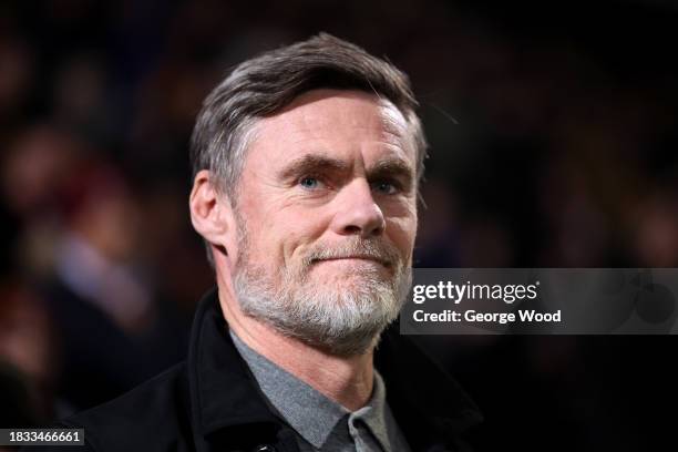 Graham Alexander, Manager of Bradford City, looks on prior to the Bristol Street Motors Trophy match between Bradford City and Liverpool U21 at...