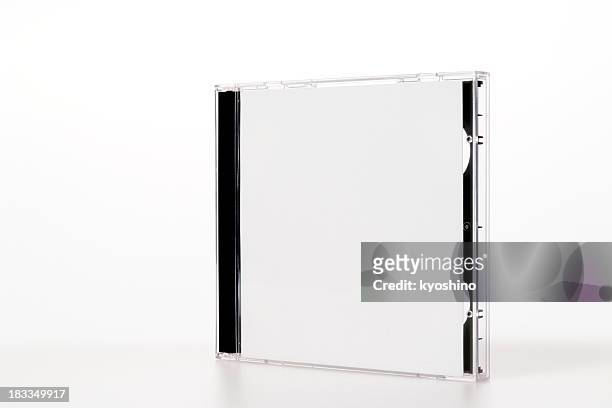 isolated shot of standing plastic cd case on white background - rom stock pictures, royalty-free photos & images