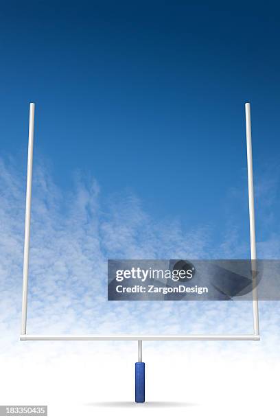 football feild goal - goal posts stockfoto's en -beelden