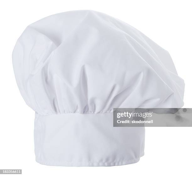 cappello isolato su sfondo bianco - cappello da cuoco foto e immagini stock