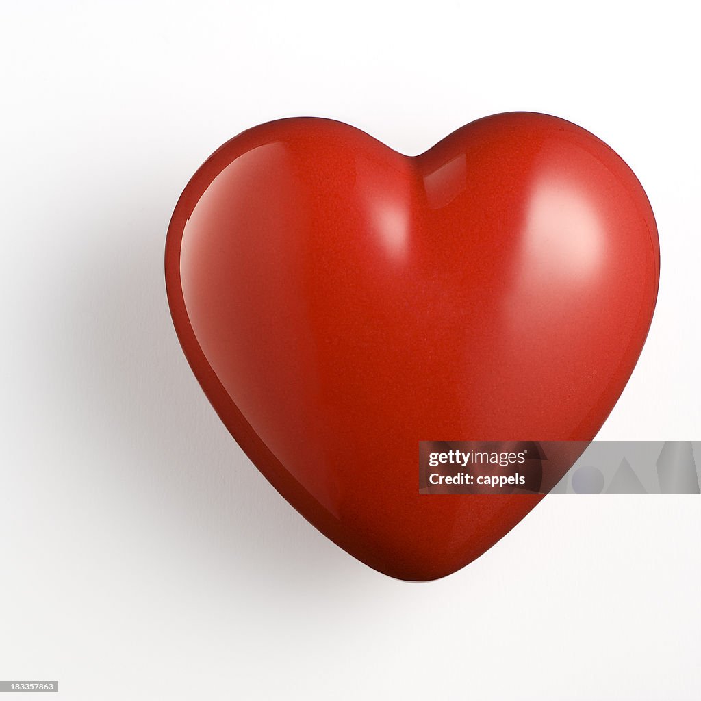Red Heart On White Background.Color Image
