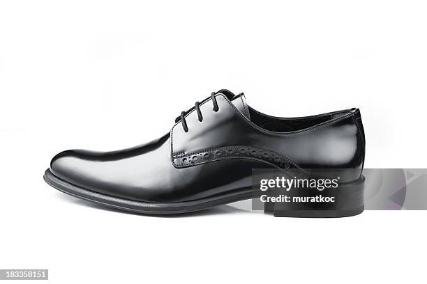 black leather men shoe - formal shoes stock pictures, royalty-free photos & images