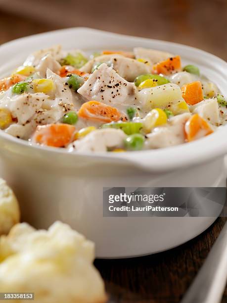 creamy chicken soup - chicken stew stock pictures, royalty-free photos & images