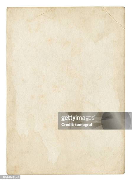 vecchia carta isolato su bianco, percorso incluso di ritaglio - classic foto e immagini stock