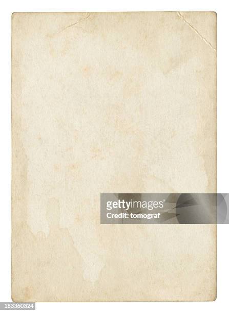 an old stained blank piece of beige paper - obsolete stock pictures, royalty-free photos & images