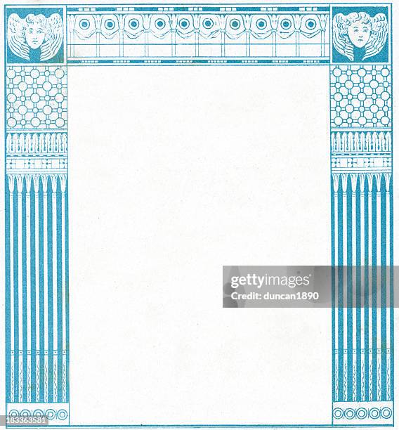 verzierte neo klassisches grenze bilderrahmen - struktureffekt stock-grafiken, -clipart, -cartoons und -symbole