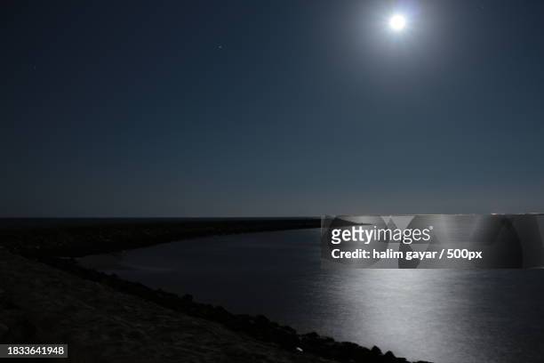 scenic view of sea against clear sky at night,ras sudr,south sinai,egypt - tourism in south sinai stock pictures, royalty-free photos & images