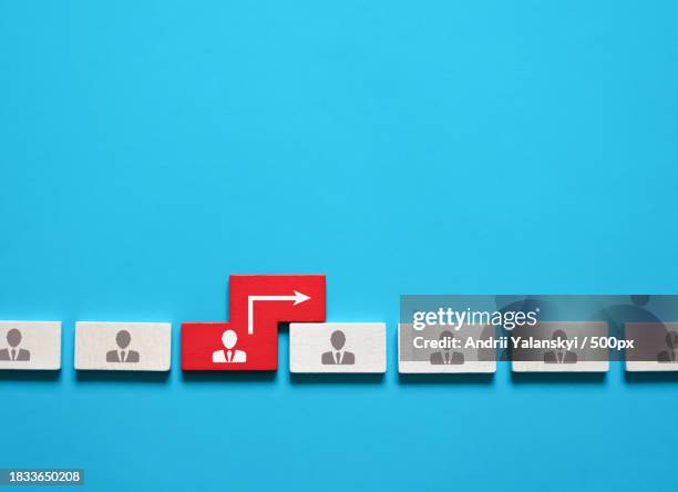 close-up of toy blocks on blue background - skip hire stock pictures, royalty-free photos & images