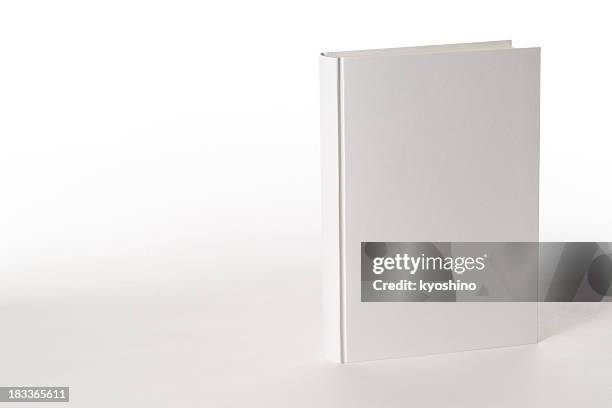 isolated shot of white blank book on white background - blank book stock pictures, royalty-free photos & images