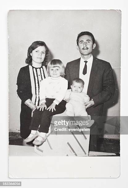 vintage old photograph of a family - photography stock pictures, royalty-free photos & images