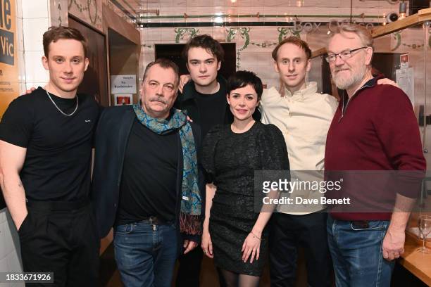 Joe Cole, Nicholas Tennant, David Angland, Lisa Diveney, Robert Emms and Jared Harris attend the press night after party for "The Homecoming" at The...