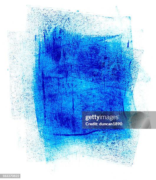 stockillustraties, clipart, cartoons en iconen met blue paint smudge - textures effect