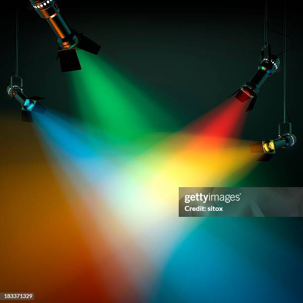 multi colored stage lights - stage light illustration stock pictures, royalty-free photos & images