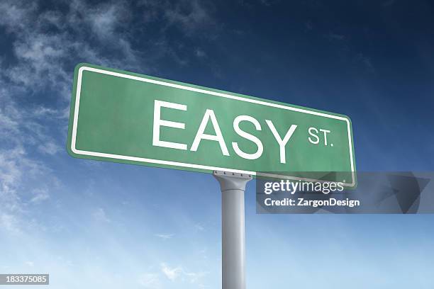 easy street sign - ease stock pictures, royalty-free photos & images