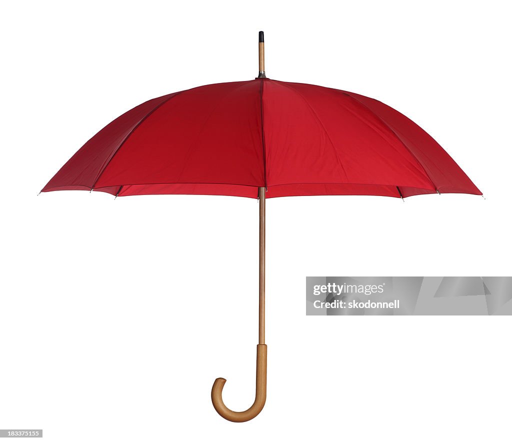 Red Umbrella Isolated on White