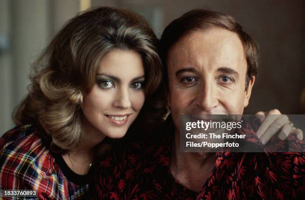 British actor Peter Sellers and his wife, actress Lynne Frederick photographed during the filming of The Prisoner of Zenda in Vienna, Austria circa...