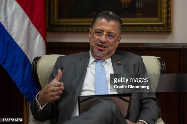 Rodrigo Chaves, Costa Rica's president, during an interview at the Presidential Palace in San Jose, Costa Rica, on Thursday, Dec. 7, 2023. Costa Rica...