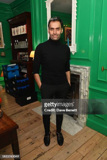 Jeetendr Sehdev attends Alistair Guy's birthday cocktail party at Hackett London, Savile Row, on December 8, 2023 in London, England.