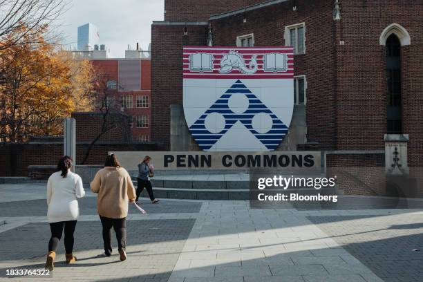 Students on the University of Pennsylvania campus in Philadelphia, Pennsylvania, US, on Friday, Dec. 8, 2023. Penn was sued by a pair of students who...