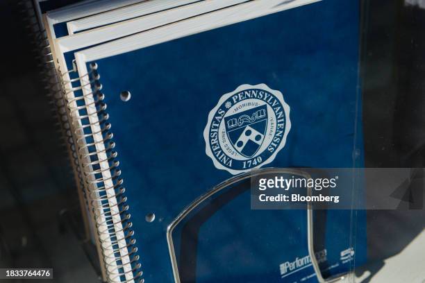 Notebooks at the student bookstore for the University of Pennsylvania in Philadelphia, Pennsylvania, US, on Friday, Dec. 8, 2023. Penn was sued by a...