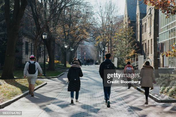 The University of Pennsylvania campus in Philadelphia, Pennsylvania, US, on Friday, Dec. 8, 2023. Penn was sued by a pair of students who claim the...