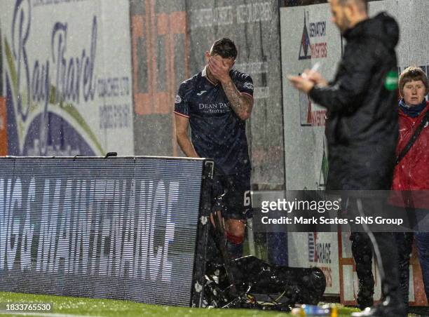 Raith's Euan Murray looks dejected after going off injured during a cinch Championship match between Raith Rovers and Partick Thistle at Stark's...