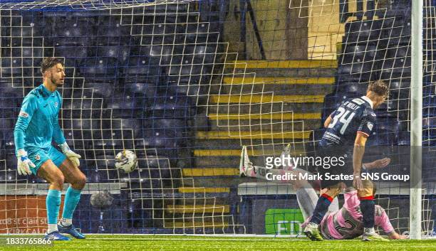 Partick Thistle's Blair Alston scores to make it 3-2 during a cinch Championship match between Raith Rovers and Partick Thistle at Stark's Park, on...
