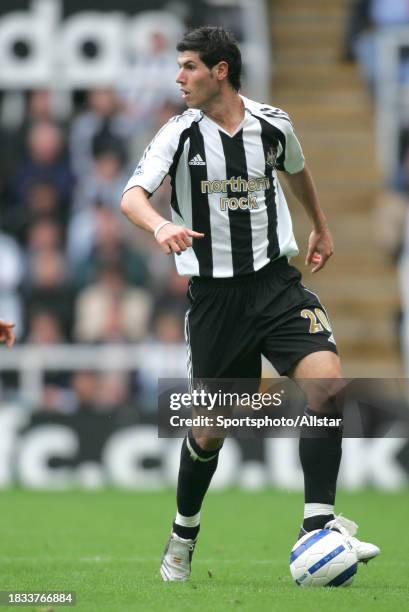 September 10: Albert Luque of Newcastle United on the ball during the Premier League match between Newcastle United and Fulham at St James' Park on...