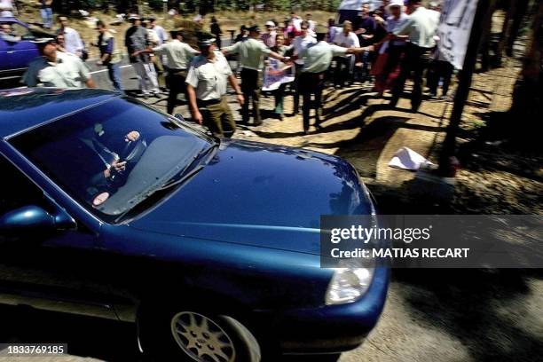This photo shows a car entering Los Boldos in Bucalemu, Chile, the residence of former dictator Augusto Pinochet, Judge Juan Guzman's actuary, Rayen...