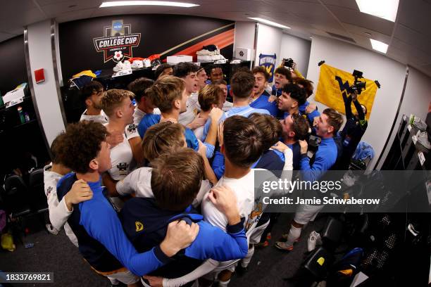 The West Virginia Mountaineers prepare to take on the Clemson Tigers during the Division I Men's Soccer Semifinals held at the Lynn Family Stadium on...