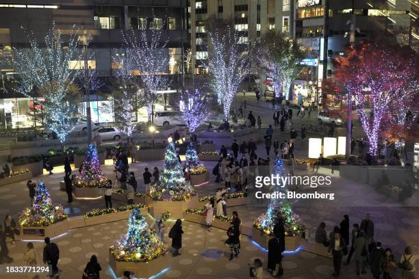 Christmas decoration at Tokyo Midtown Hibiya in the Yurakucho area of Tokyo, Japan, on Friday, Japan, on Dec. 8, 2023. Inflation data are well above...