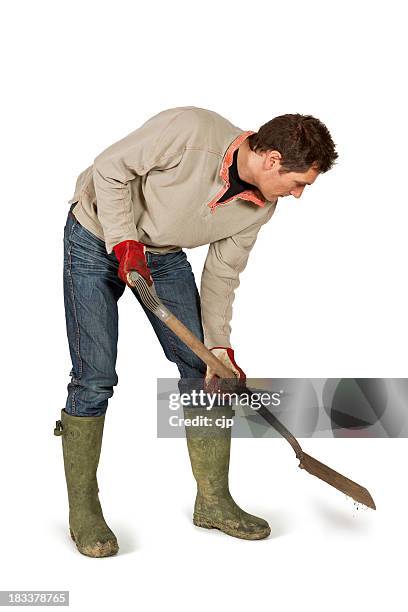 digging with garden spade - digging 個照片及圖片檔