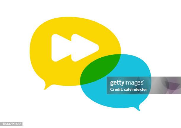 speech bubble with play icon design - play button transparent background stock illustrations