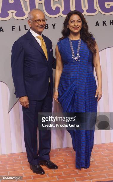 Jay Mehta and Juhi Chawla attend the premiere of Netflix's "The Archies" on December 05, 2023 in Mumbai, India.
