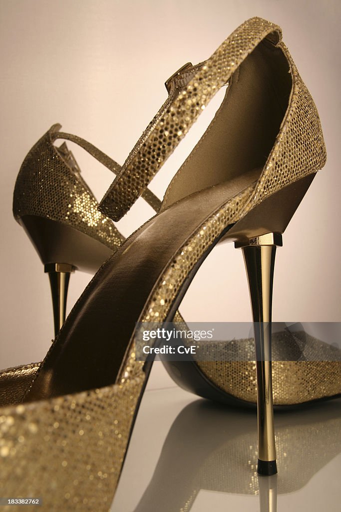 Golden High Heels