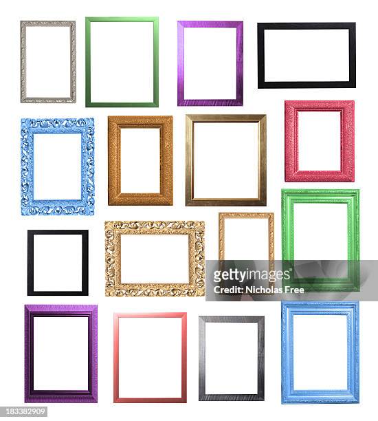 colourful frame selection - blue wood stock pictures, royalty-free photos & images