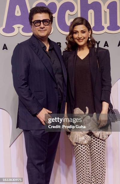 Goldie Behl and Sonali Bendre attend the premiere of Netflix's "The Archies" on December 05, 2023 in Mumbai, India.