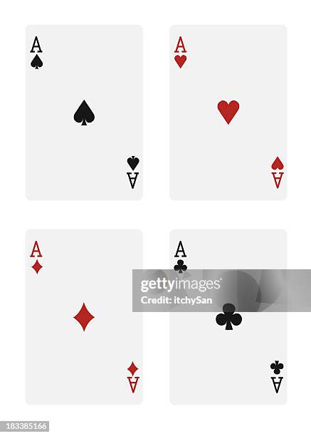 carte da gioco isolato su bianco - asso di fiori foto e immagini stock