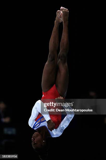 Chantysha Netteb of the Netherlands competes in the Vault Final on Day Six of the Artistic Gymnastics World Championships Belgium 2013 held at the...