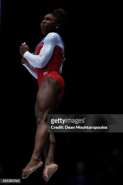 Chantysha Netteb of the Netherlands competes in the Vault Final on Day Six of the Artistic Gymnastics World Championships Belgium 2013 held at the...