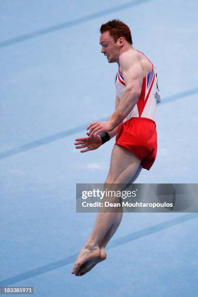 Daniel Purvis of Great Britain competes Floor Exercise Final on Day Six of the Artistic Gymnastics World Championships Belgium 2013 held at the...