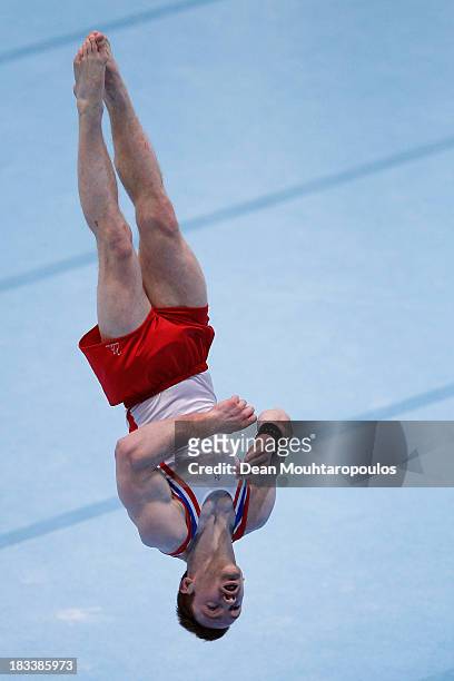 Daniel Purvis of Great Britain competes Floor Exercise Final on Day Six of the Artistic Gymnastics World Championships Belgium 2013 held at the...