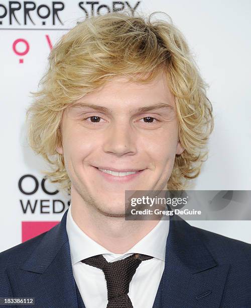 Actor Evan Peters arrives at the Los Angeles premiere of FX's "American Horror Story: Coven" at Pacific Design Center on October 5, 2013 in West...