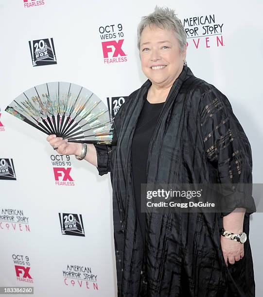 Actress Kathy Bates arrives at the Los Angeles premiere of FX's "American Horror Story: Coven" at Pacific Design Center on October 5, 2013 in West...