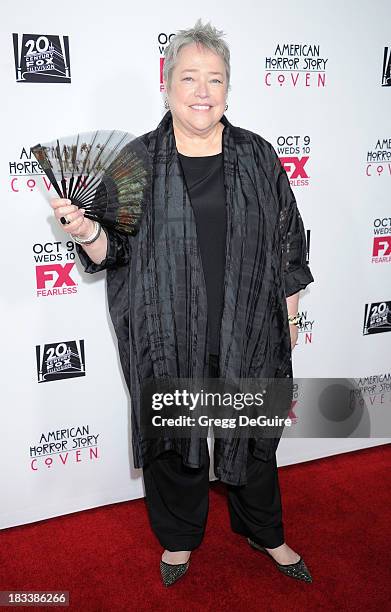 Actress Kathy Bates arrives at the Los Angeles premiere of FX's "American Horror Story: Coven" at Pacific Design Center on October 5, 2013 in West...